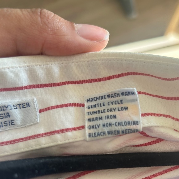 Yves Saint Laurent Red White Striped Button Down Shirt - Picture 6 of 7